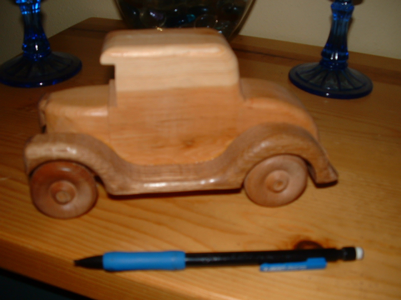 painted wooden cars
